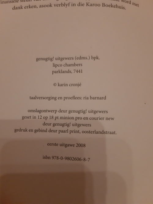 Alles mooi weer deur Karin Cronje (1ste uitgawe 2008)