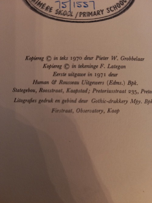 Die Twee Broers en ander Afr Kampvuurstories deur Pieter W Grobbelaar (1ste uitgawe 1971)