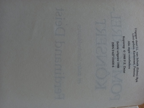 Die pomporrel Konsert en ander Sandveldstories deur Ferdinand Deist (1ste uitgawe 1988)
