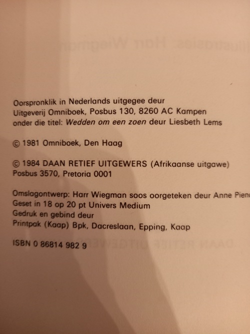 Kom ek wed jou! deur Liesbeth Lems (1981)