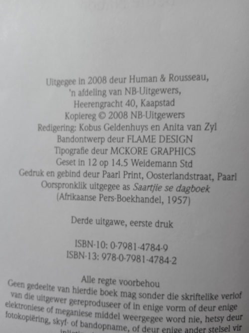 Saartjie se dagboek nr 17 - Bettie Naude (2008)