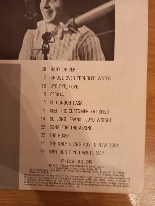 Simon and Garfunkel - Bridge over Troubled Water Sheet Music book (1970)