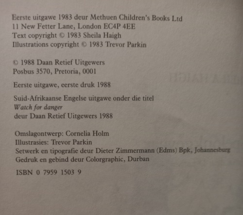 Spelonk-gevaar - Sheila Haigh 1988