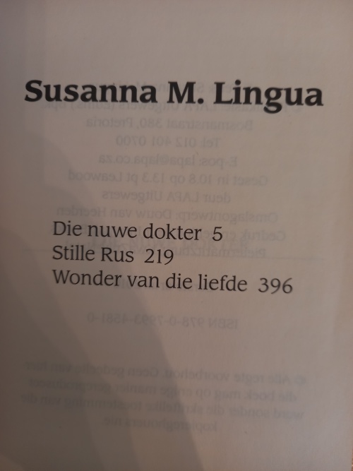 Susanna M Lingua (3 roman bundel 2010)