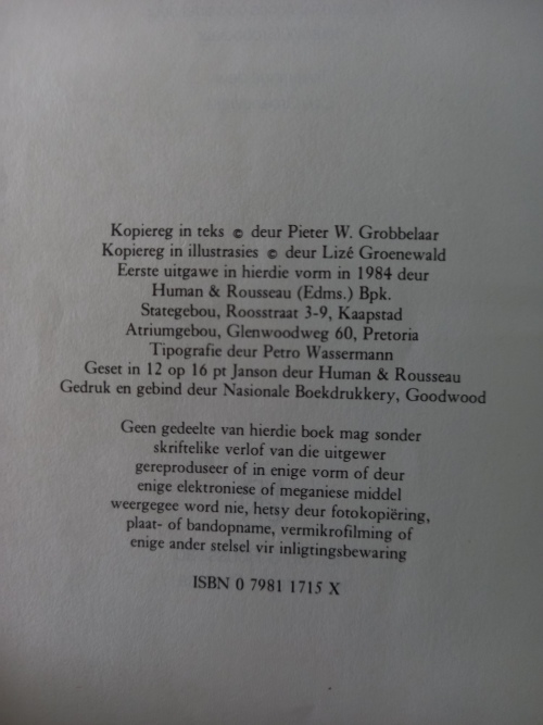 Uiltjie, Uiltjie in die spieel - Pieter W Grobbelaar 1984