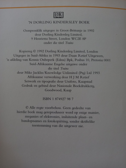 Wil jy Glo - Treine 1992