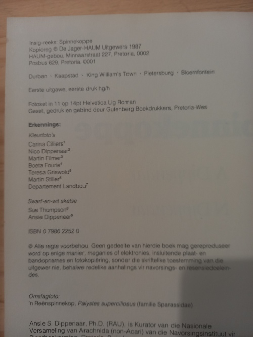 Die insig-reeks: spinnekoppe - A & N Dippenaar 1987