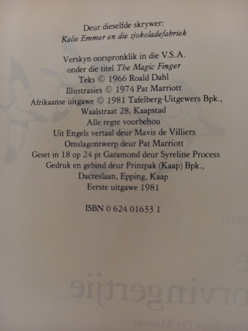 Die Toorvingertjie - Roald Dahl 1981