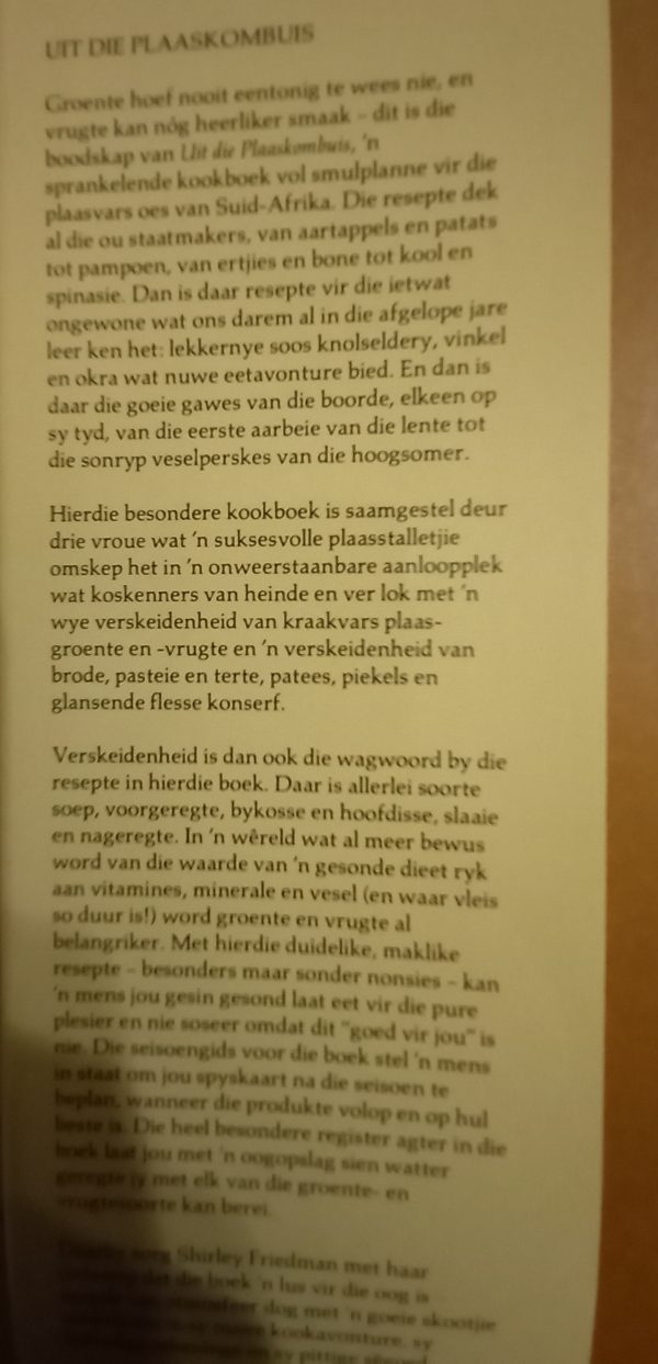 Uit die plaaskombuis - Judy Badenhorst, Glenda Moody en Sarah Seymour (1983)