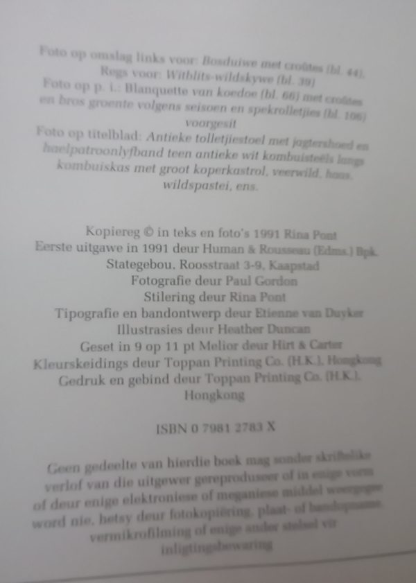 Suid Afrikaanse wildsgeregte - Rina Pont (1991)