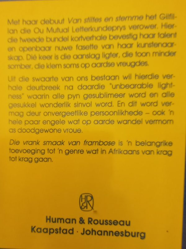 Die vrank smaak van frombose - J M Gilfillan (1993)