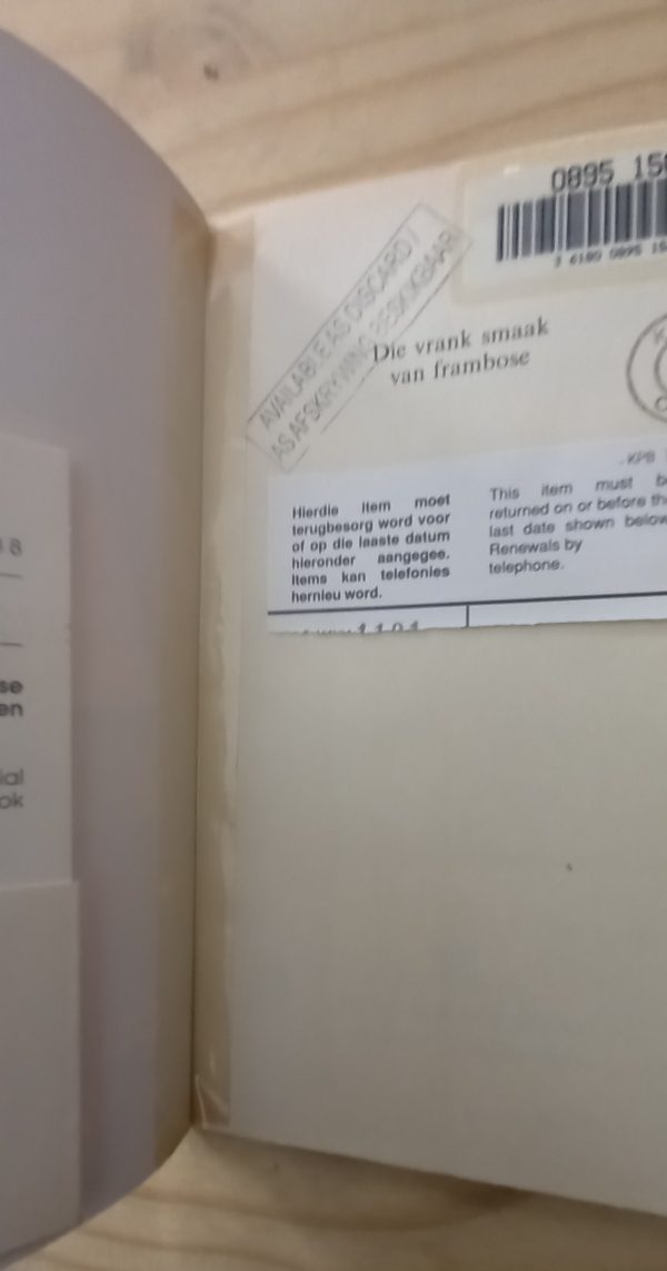 Die vrank smaak van frombose - J M Gilfillan (1993)