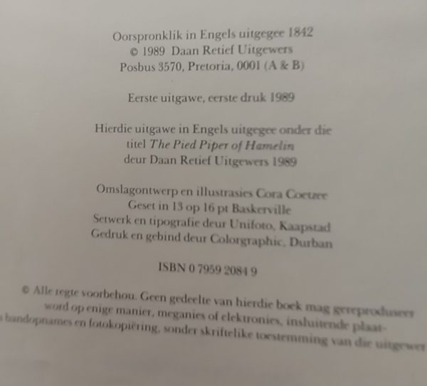 Die rottevanger van Hameln - Pieter W Grobbelaar (1989)