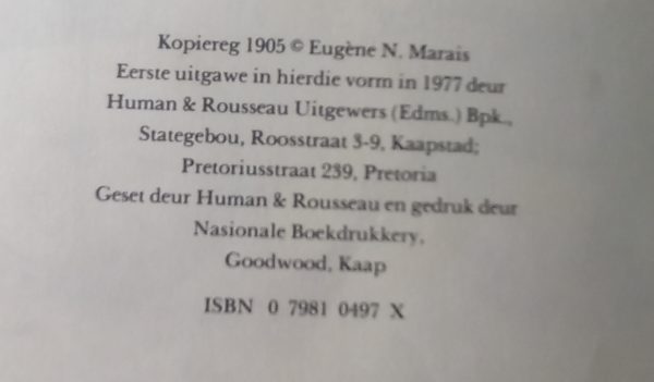 Piet van Snaar - Eugene N Marais (1977)