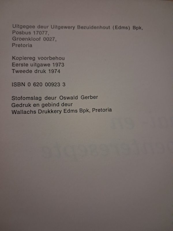 Slaai- en groenteresepte deur Erina Bezuidenhout - 2de druk 1974